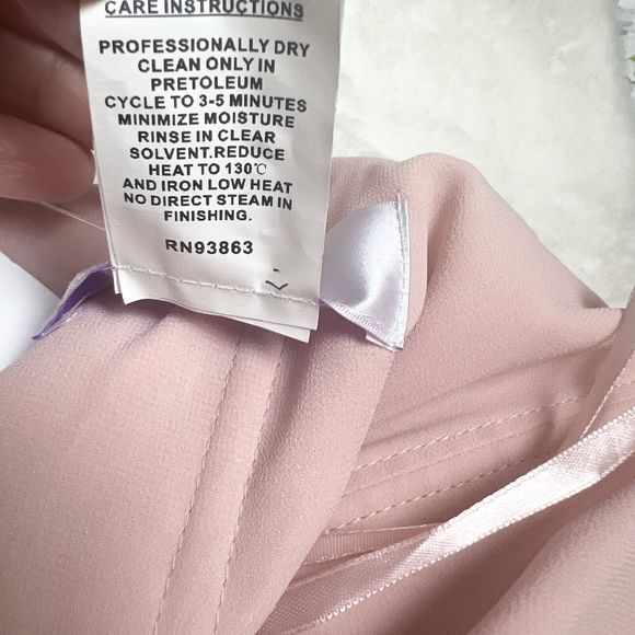 Hayley Paige Occasions Blush Pink Sweetheart Chiffon Dress Jewel Straps NWT Sz 6 - Picture 12 of 13